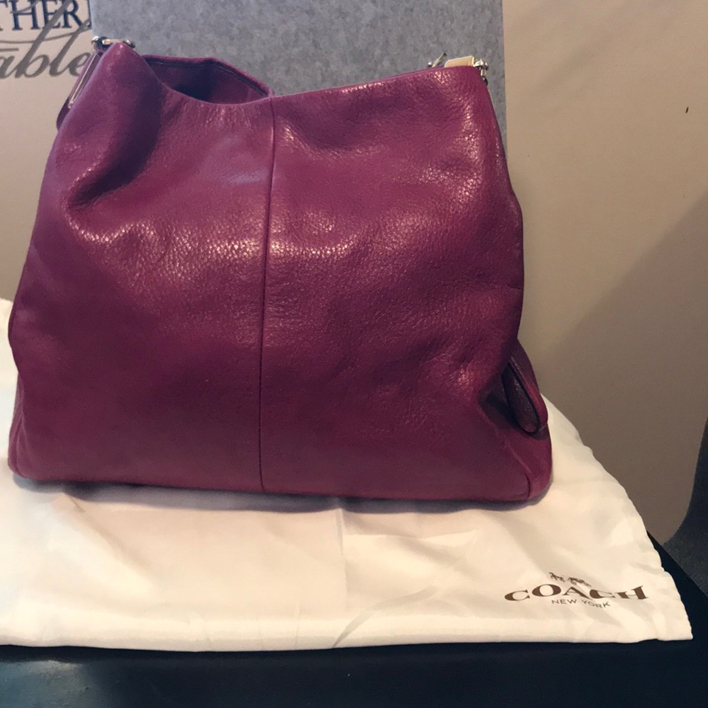 Dark Pink medium sized Eddie Coach Purse.